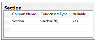 Section Table Definition