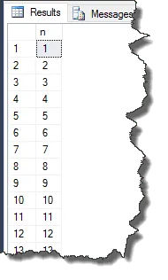 Recursive CTE Counting Example Results