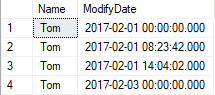 Example showing missing rows