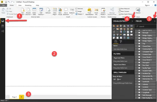 Power BI report canvas