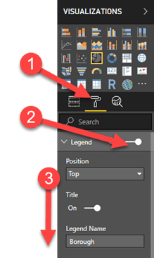 Power BI pie chart visualization settings