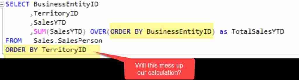 Sorted Results Don't Interfere with Window Function Results