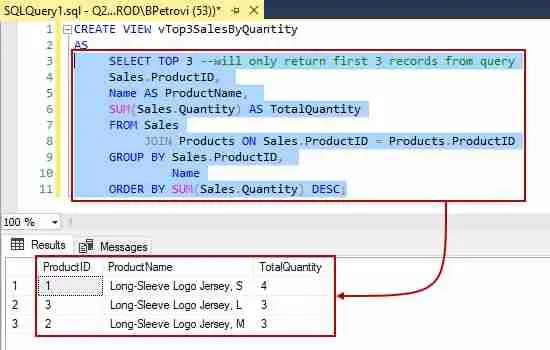 write a report query in sql