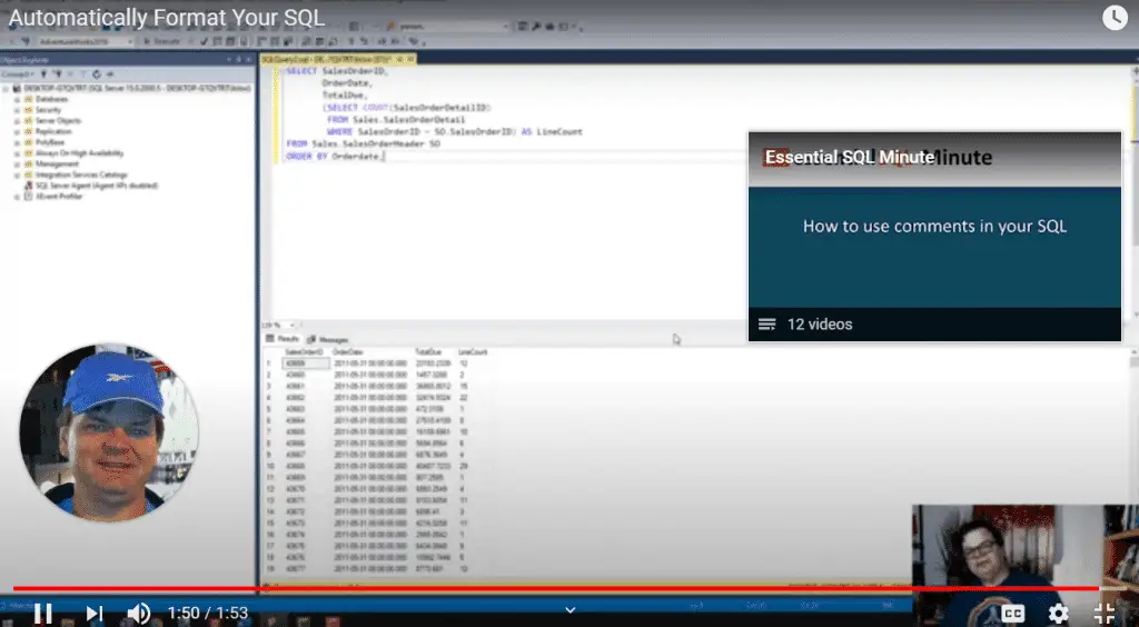 apex sql format