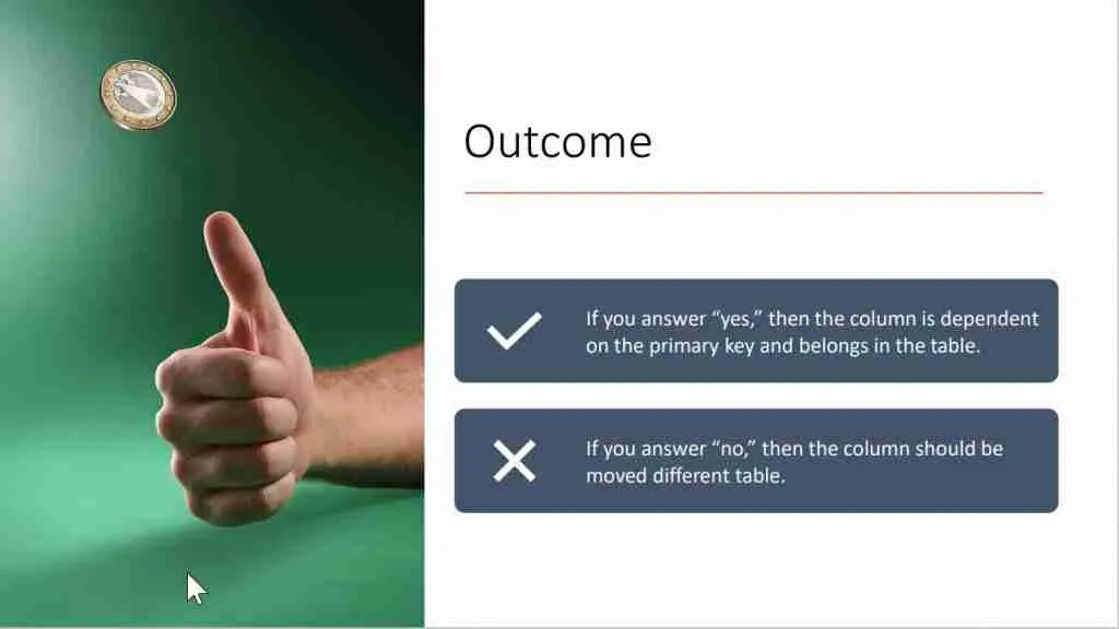 Decide Whether to move column to another table per second normal form rule.