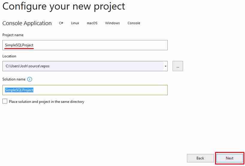 C Sharp Visual Studio Project Name 2