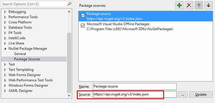 Package source correct location