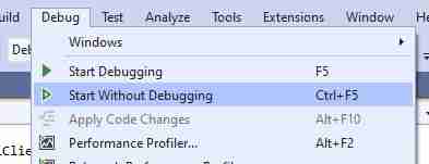 start without debugging