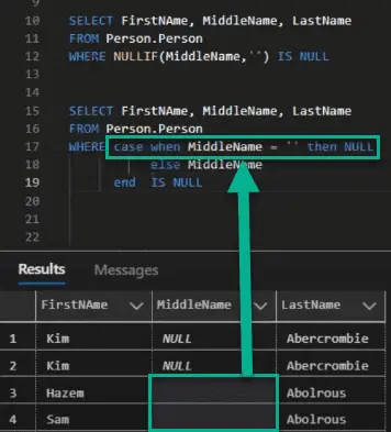 Missing Value Comparison with CASE