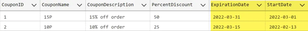 Subtract 30 days from a date using DATEADD() function.