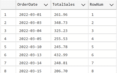 Observations with Row Numbers in SQL